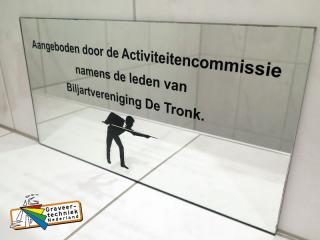 Spiegel graveren toilet voor bv cafe of restaurant. 